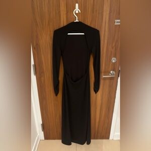 Zara Black Backless Long Sleeve Dress